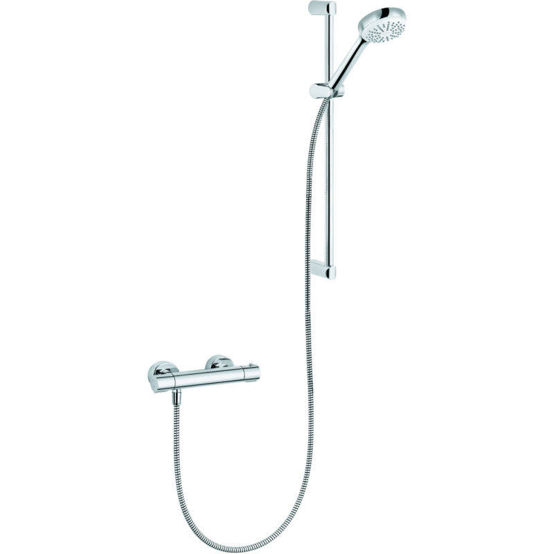 Kludi Logo - Set de douche avec thermostat, barre 600 mm, chrome 6857505-00
