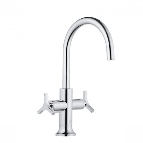 Kludi Nova Fonte - Robinet de lavabo avec vidage et bec orientable, chrome 201180539