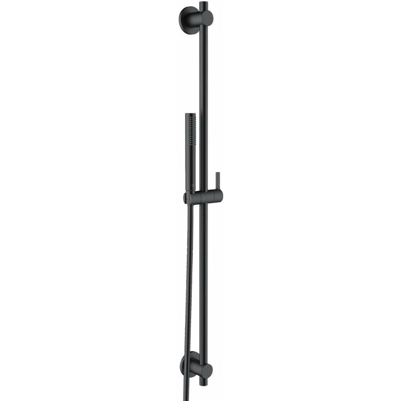 Kludi - Nova Fonte - Colonne de douche avec pommeau de douche, support, barre de 90 cm et flexible, noir mat 2084039-15