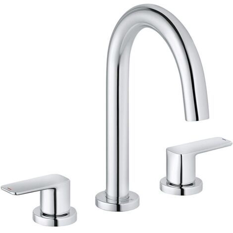 KLUDI PURE & STYLE Waschtischarmatur Dreilochmontage, m. Ablaufg. chrom
