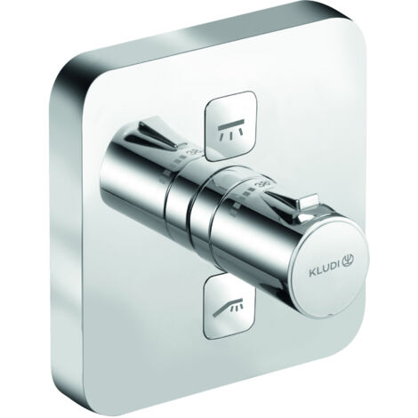 Kludi Push - Mitigeur thermostatique encastré pour 2 sorties, chrome 389110538