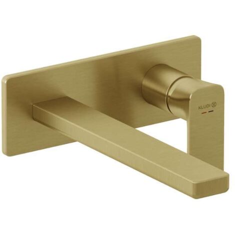 Kludi Renon - Grifo de lavabo empotrado, instalación de 2 orificios, oro cepillado 42245N075
