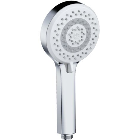 KLUDI-X1 Soffione doccia universale a risparmio idrico come opzione, doccino per doccia con 3 tipi di getto (corpo, capelli, pelle), soffione easy-clean Ø 10,7 cm, doccia soffione cromo