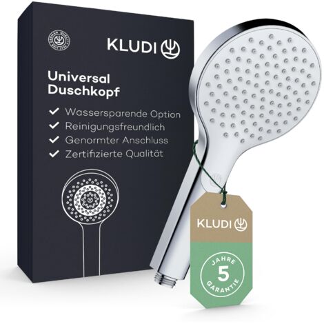 KLUDI-X3 Soffione doccia universale a risparmio idrico opzionale, doccino per doccia con 1 tipo di getto, soffione easy-clean Ø 11,7 cm, doccia soffione cromo