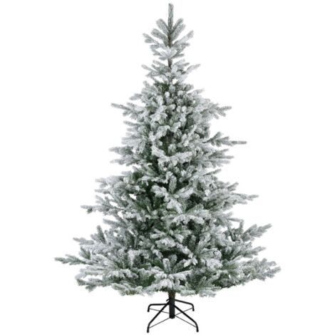 KLULK Albero Di Natale Innevato Aspen 240 Cm, Diametro 162 Cm, Apertura Ad Ombrello, Ignifugo, 12 Anni Di Garanzia