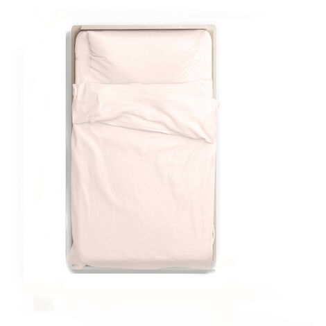 KLULK Parure Copripiumino Percalle Un Posto E Mezzo Rosa Cipria, Sacco 205 X 205 + 80 Cm, 1 Federa 52 X 82 cm, Made In Italy
