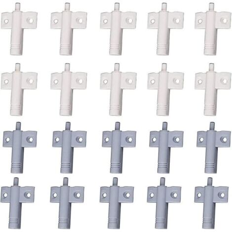 KLVGTIFS PU - 20 amortisseurs de porte de cuisine, amortisseurs de placard, amortisseurs de tiroir, amortisseurs doux et silencieux, pour placards, portes (blanc + gris)