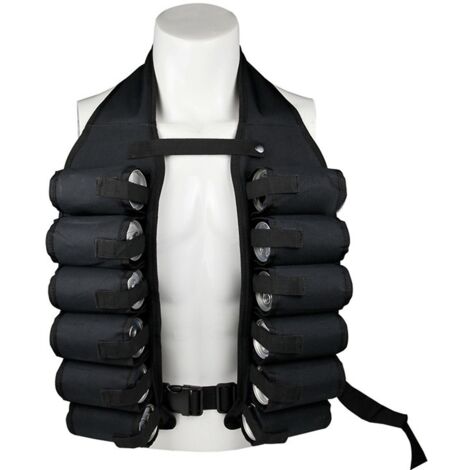 KLVGTIFS PU - Gilet de rangement pour bière respirant à poches multiples et fermeture à boucle, en tissu Oxford, idéal pour les activités de plein air.