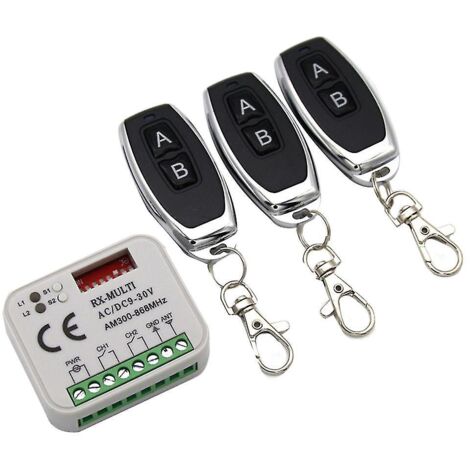 KLVGTIFS PU - Récepteur de télécommande pour portail de garage 433 868 MHz MULTI 300-900 MHz AC/DC 9-30 V avec télécommande