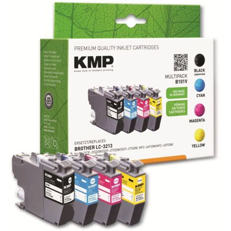 KMP B101V Vorteilspack Bk/C/M/Y kompatibel mit Brother LC-3213 Druckerpatronen