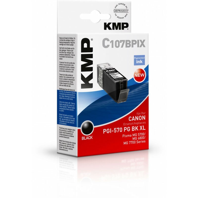 KMP - C107BPIX - Encre à pigments - Noir - Canon - pixma MG5750 - MG5751 - MG5752 - MG5753 pixma MG6850 - MG6851 - MG6852 - MG6853 pixma MG7750