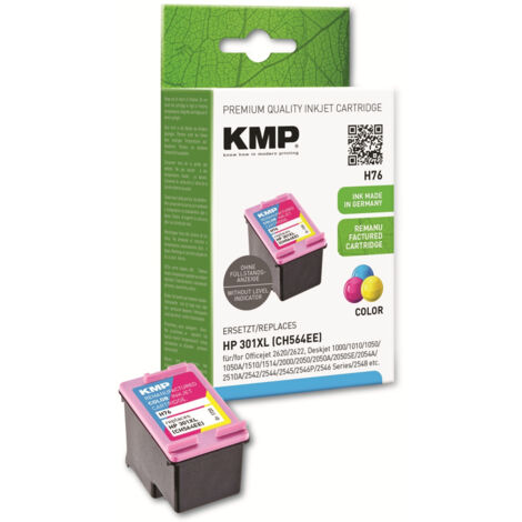 KMP Tintenpatrone kompatibel für HP 301XL (CH564EE), 3-Color
