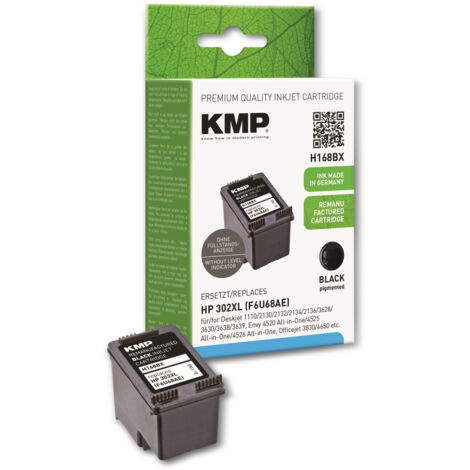 KMP Tintenpatrone kompatibel zu HP 302XL (F6U68AE), schwarz