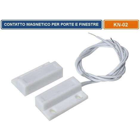 KN-02 SENSORE MAGNETICO FILARE PER PORTE E FINESTRE ANTIFURTO DA INTERNO BIANCO