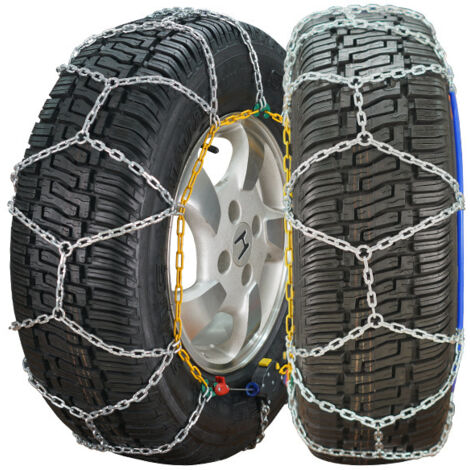 KN100 Lot de 2 chaînes à neige antidérapantes en acier à haute teneur en carbone résistant à l'usure pour SUV, camion, voiture