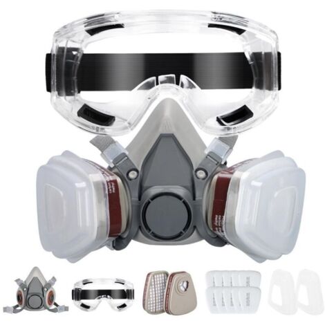 KN95 Masque Respiratoire Intégral Avec Filtres, Masque Anti-Poussière En Aérosol De Peinture Réutilisable, Idéal Pour Polissage,Soudure,Graffiti