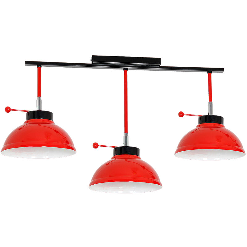 Lichterlebnisse - Knallige Deckenleuchte E27 Modern Rot Küche - Rot, Weiß, Schwarz