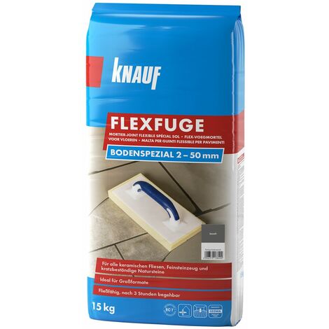 Knauf Fugenmörtel Flexfuge Bodenspezial 2 - 50 mm basalt 15 kg Fugenmörtel