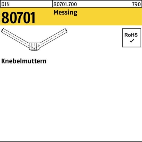 Knebelmutter DIN 80701 M16 Messing 1 Stück