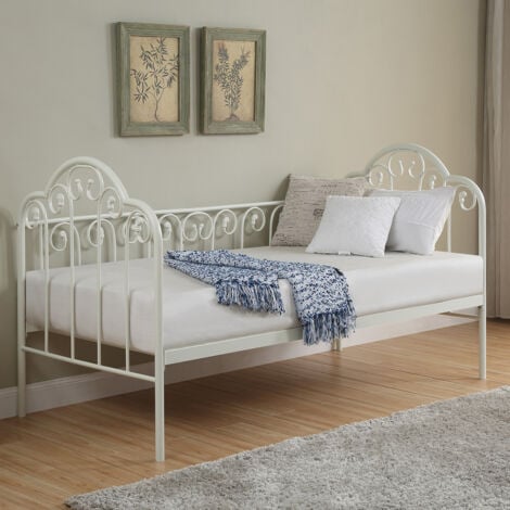 SLUMBERWORX Knebworth French Shabby Chic Living Room Bedroom Metal Day Bed Frame