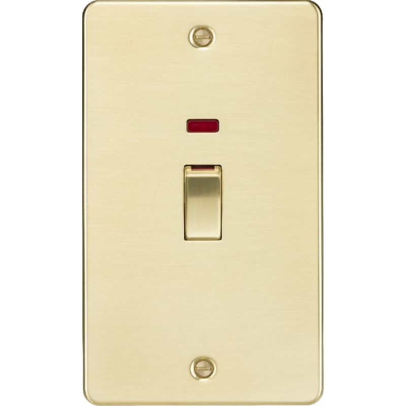 Knightsbridge - 45A 2G dp Switch with neon - brushed brass - FP82MNBB
