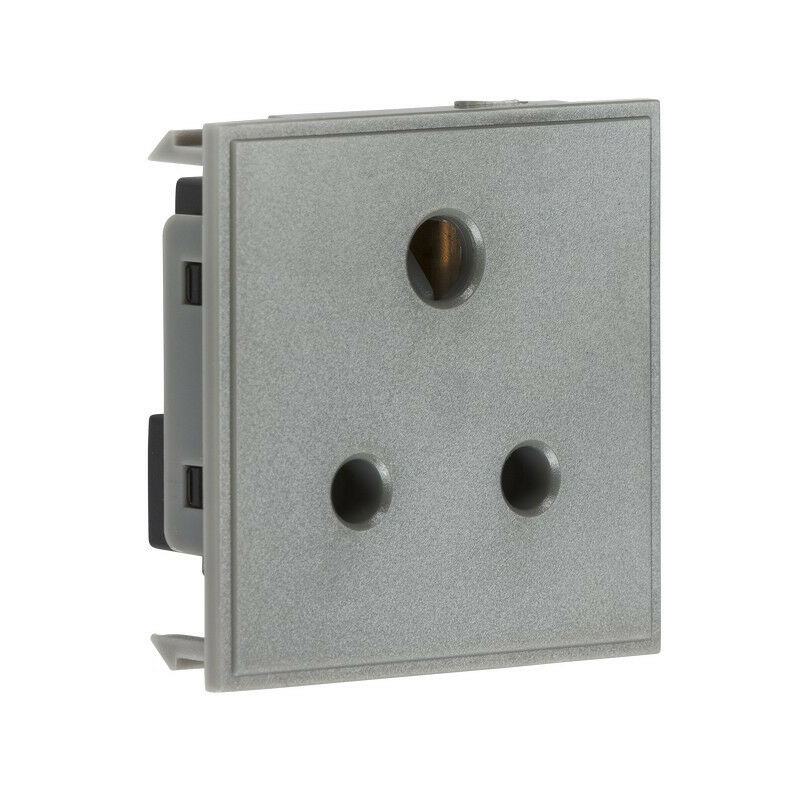Knightsbridge Switches Sockets&lighting - Knightsbridge 5A unswitched round socket module 50 x 50mm - grey