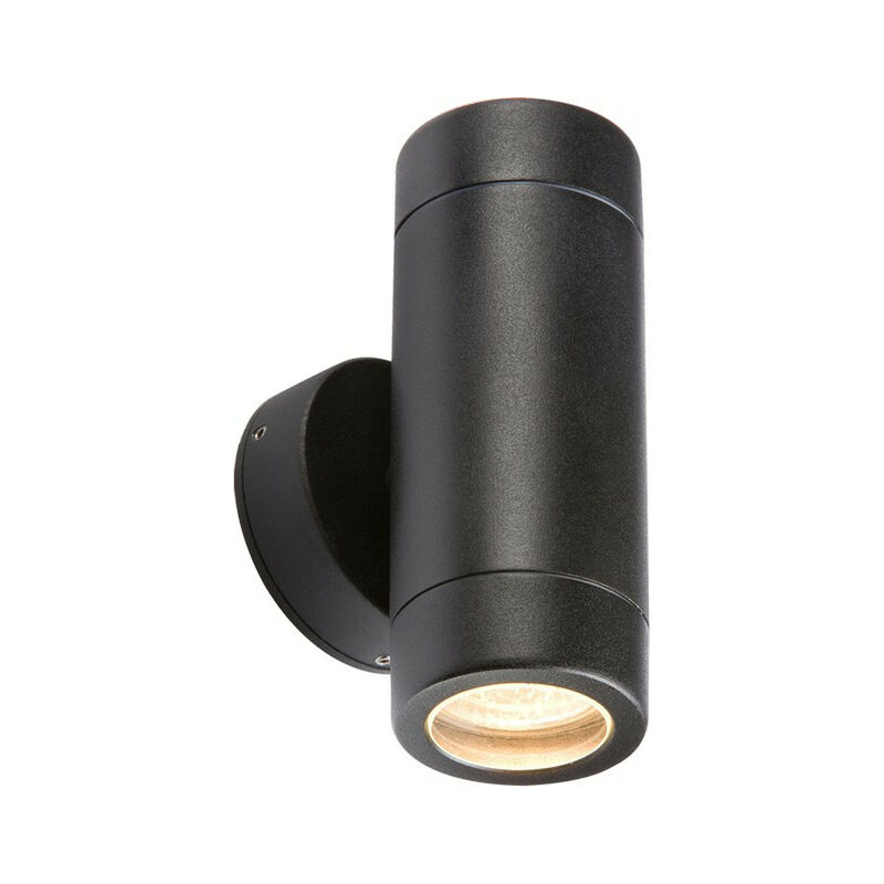 Aluminium Black Powder-coated Up/Down Wall Light, IP65 35W GU10 - Knightsbridge