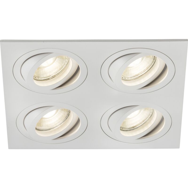 Knightsbridge Ambar Quad Tilt Square Downlight Blanc - AMA4TSW