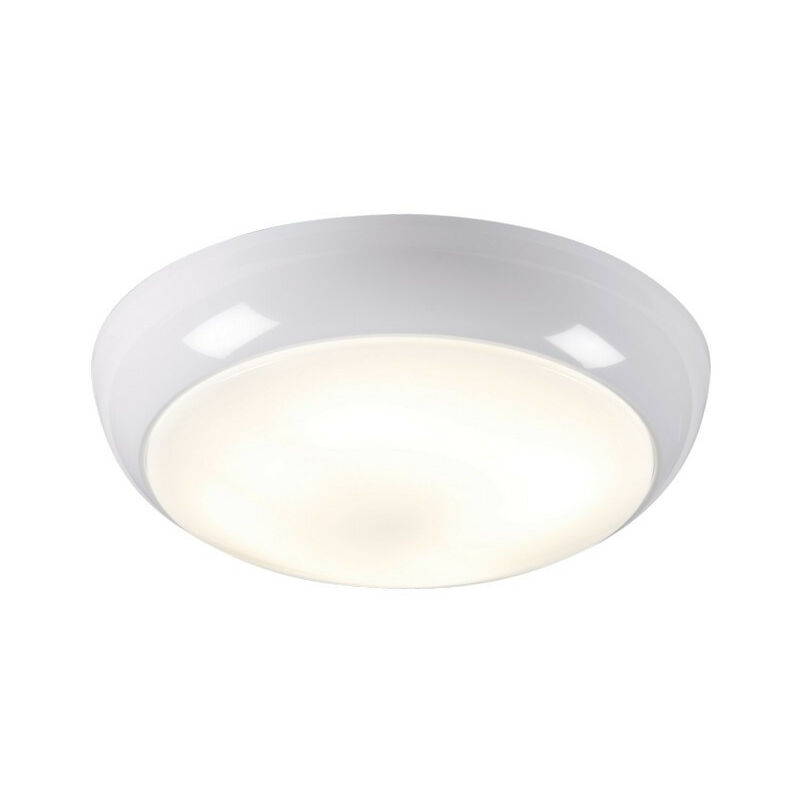 Image of Bulkhead with Opal Diffuser and White Base, IP44 16W - Knightsbridge