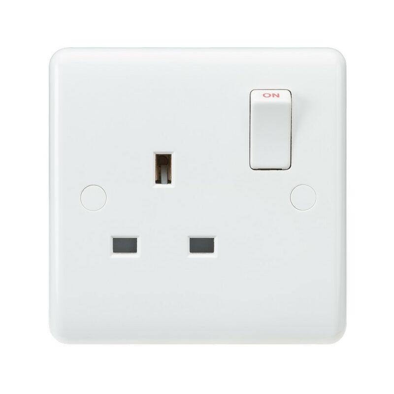 Knightsbridge Curved Edge 13A 1G DP Switched Socket