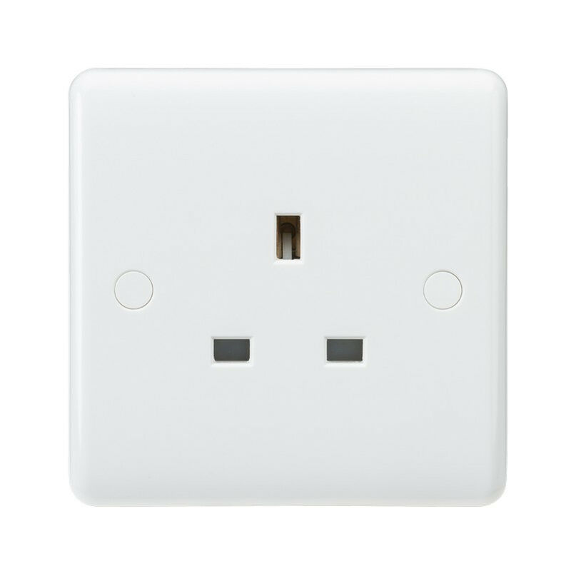 Knightsbridge Curved Edge 13A 1G Unswitched Socket