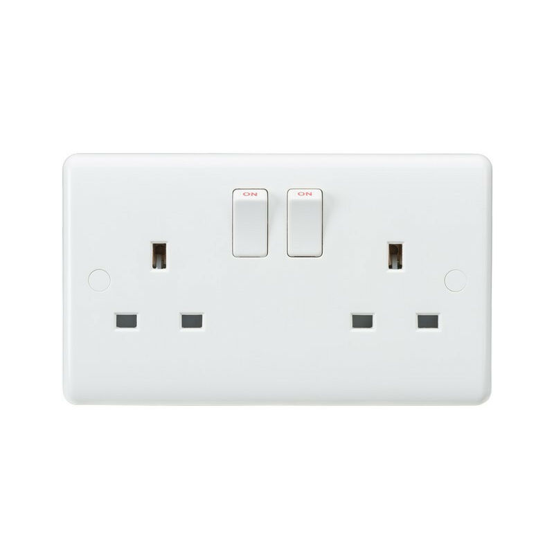 Knightsbridge Curved Edge 13A 2G DP Switched Socket