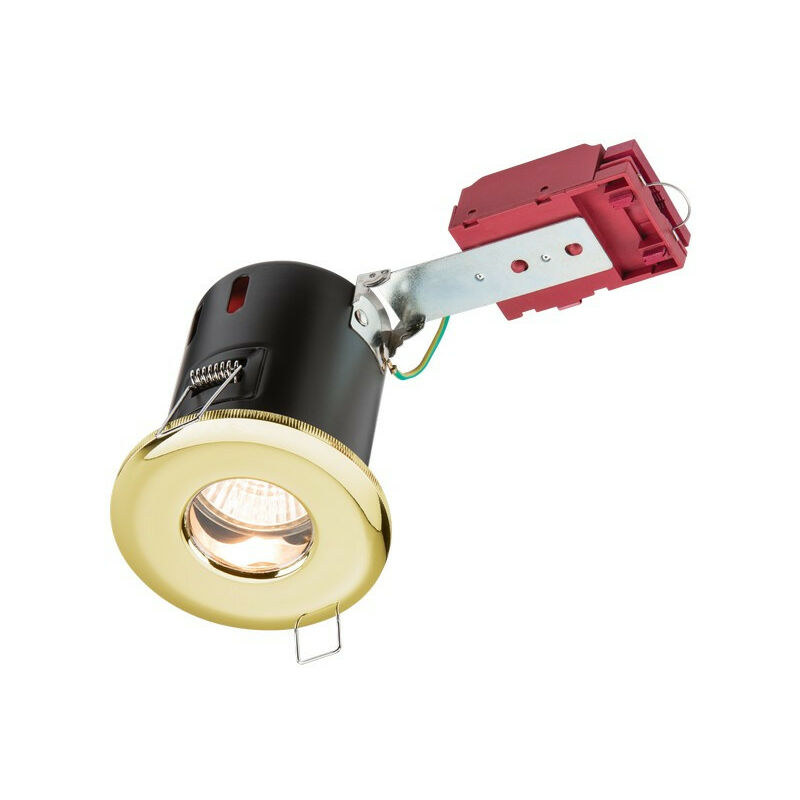 Fire-Rated Shower Downlight Brass, 230V IP65 GU10 ic - Knightsbridge