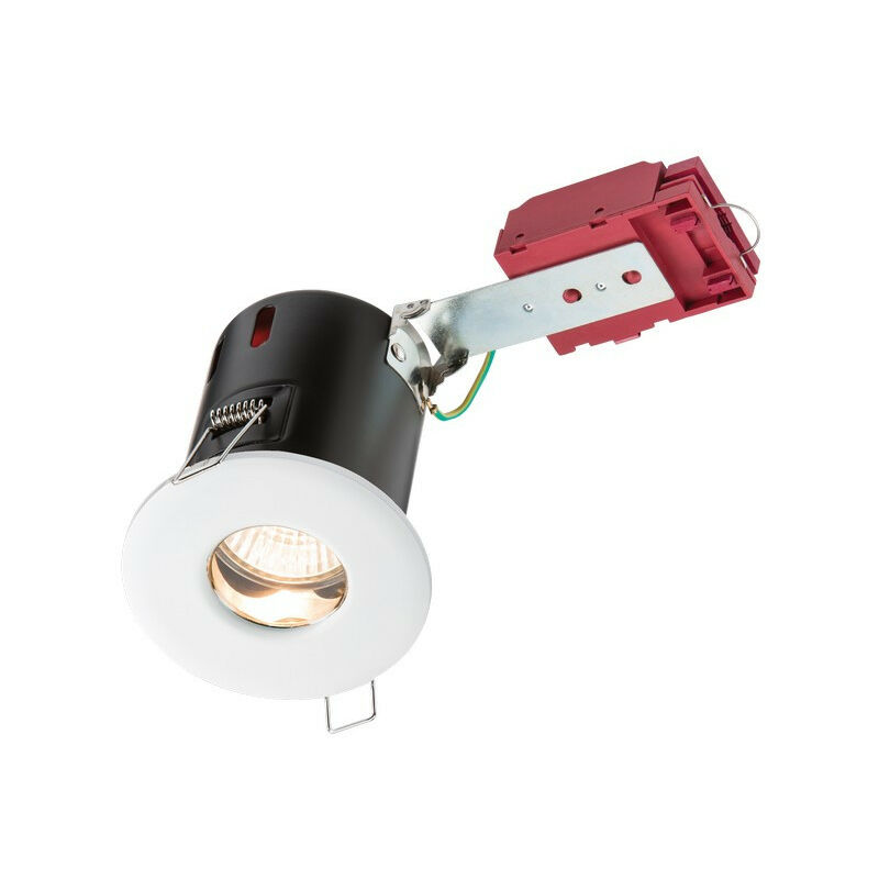 Fire-Rated Shower Downlight White, 230V IP65 GU10 ic - Knightsbridge