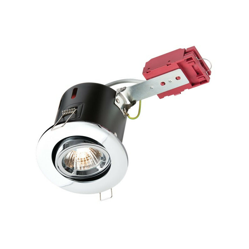 Knightsbridge Switches Sockets&lighting - Knightsbridge Fire-Rated Tilt Downlight Chrome, 230V 50W GU10 IC