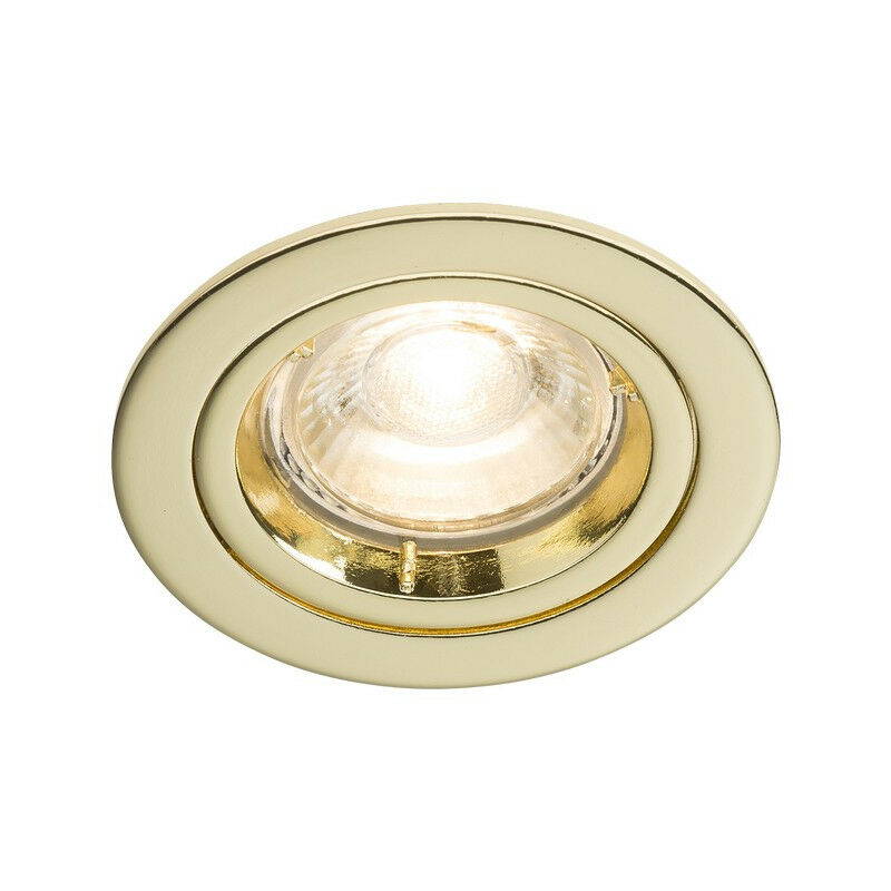 GU10 Brass Recessed Fixed Twist & Lock Downlight, 230V - Knightsbridge