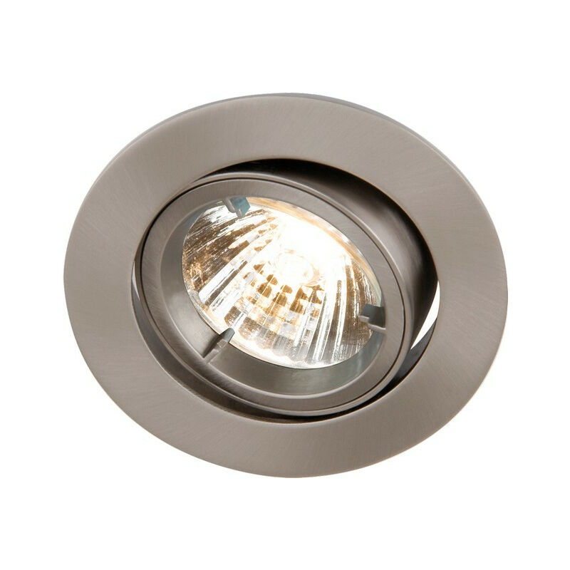 GU10 Brushed Chrome Recessed Tilt Twist & Lock Downlight, 230V - Knightsbridge