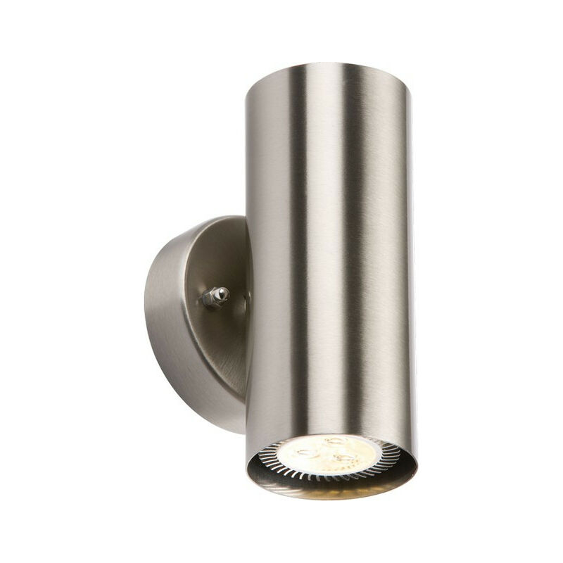 Knightsbridge - GU10 Stainless Steel Wall Fixture, 230V 2x35W max.