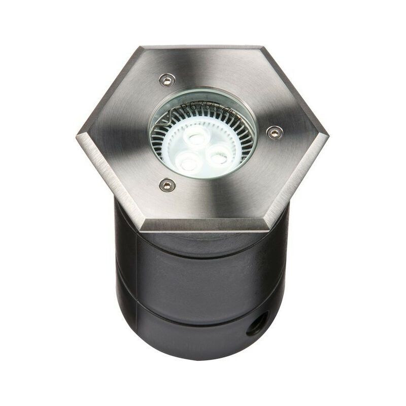 Hexagon Stainless Steel Walkover / Driveover Light, 230V, IP67 - Knightsbridge