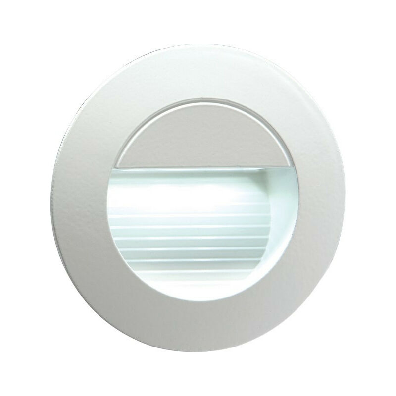 Knightsbridge IP54 Recessed Round Indoor/Outdoor LED Guide/Stair/Wall Light White LED, 230V