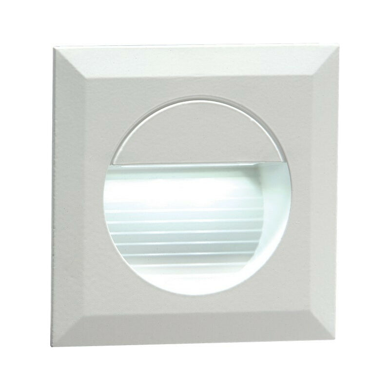 Knightsbridge IP54 Recessed Square Indoor/Outdoor LED Guide/Stair/Wall Light White LED, 230V