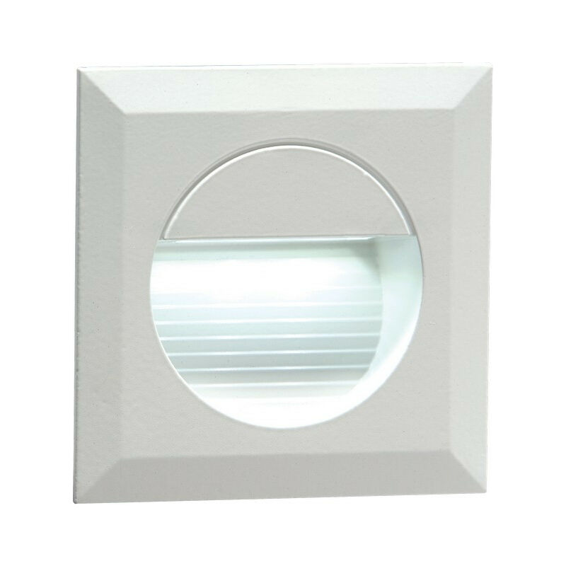 Knightsbridge - IP54 Recessed Square Indoor/Outdoor led Guide/Stair/Wall Light White led, 230V