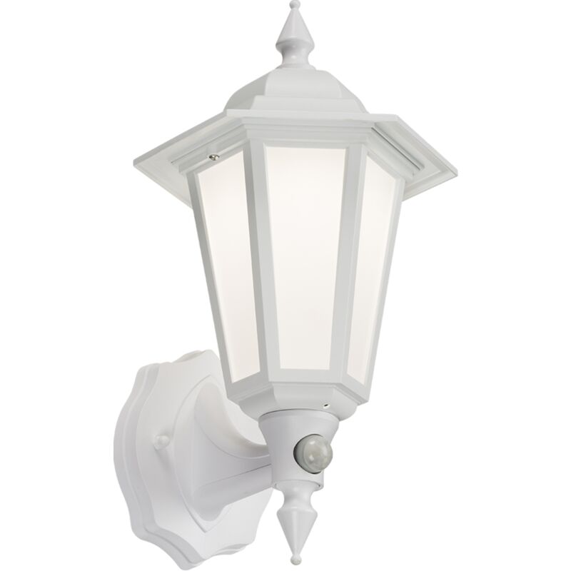 Image of Knightsbridge Lanterna LED da Parete con Sensore Fotocellula - Bianco 230V IP54 8W