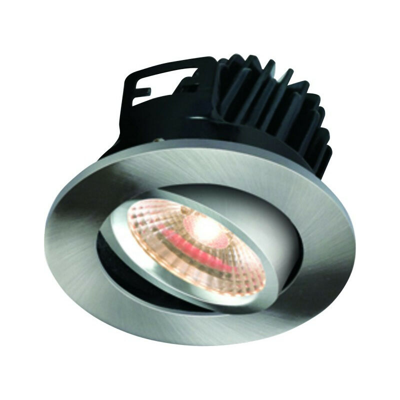 Led 3000K Warm White Tilt Downlight with Fixed Brushed Chrome Bezel, 7W - Knightsbridge