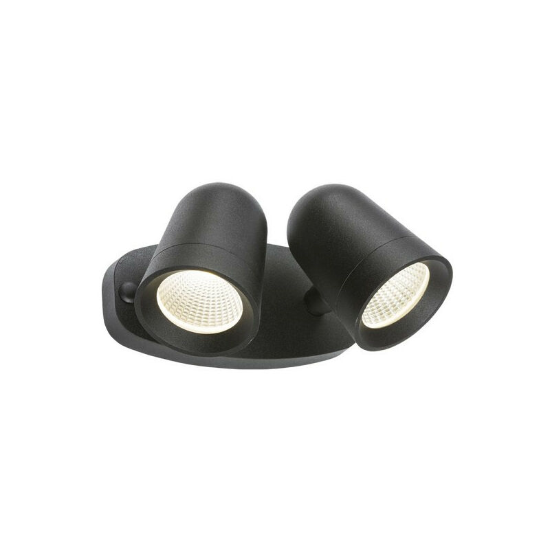 Knightsbridge Switches Sockets&lighting - Knightsbridge LED Black Twin Spot Floodlight, 230V IP65 18W
