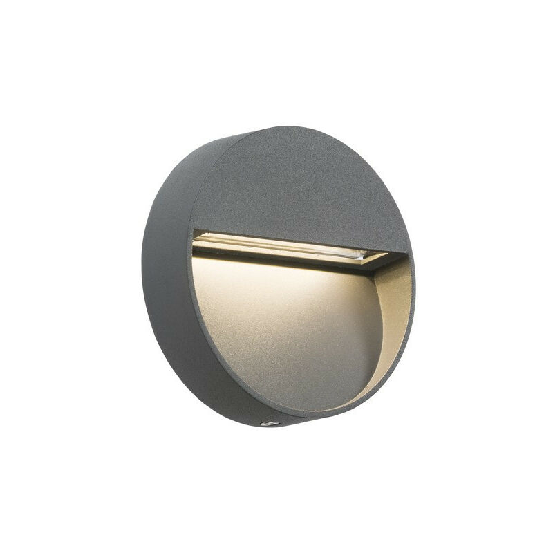 Led Round Wall/Guide Light - Grey, 230V IP44 2W - Knightsbridge