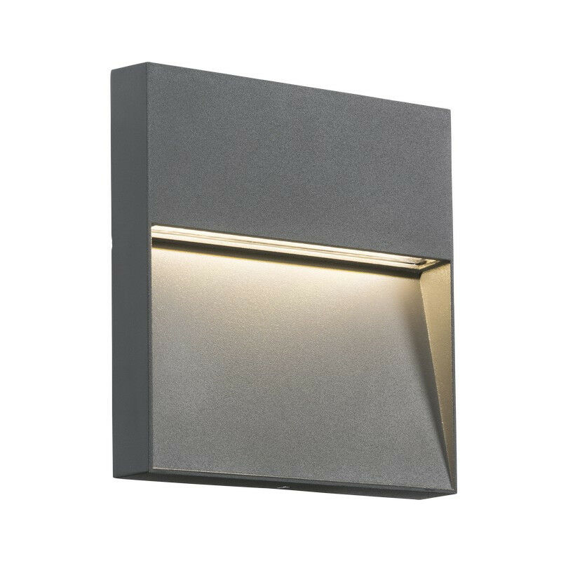 Knightsbridge - led Square Wall / Guide light - Grey, 230V IP44 4W