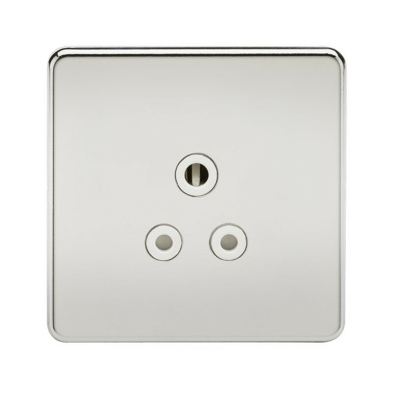 Knightsbridge - Screwless 5A Unswitched Socket - Polished Chrome with White Insert