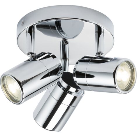 Spot de salle de bain 3 lumières G10 5W IP44 GoodHome argent