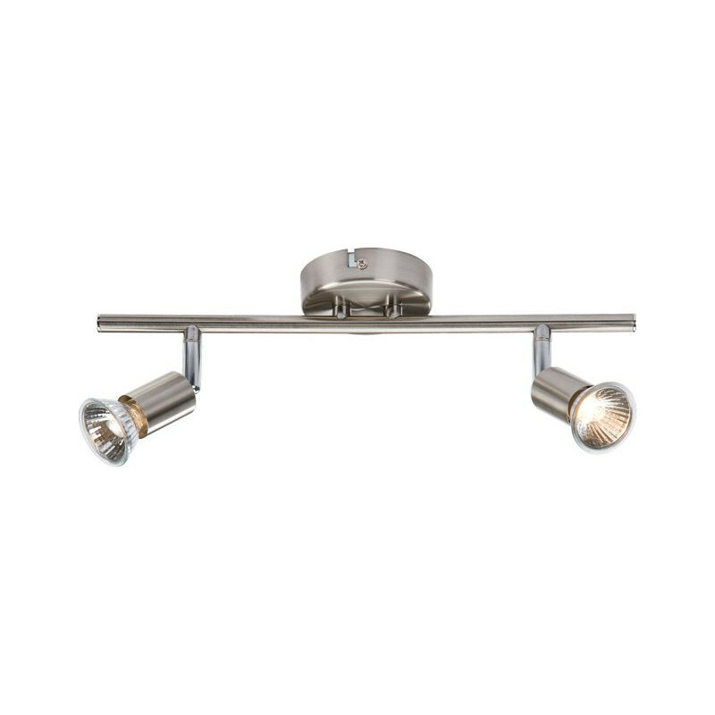 Twin Bar Spotlight- Brushed Chrome, 230V GU10 - Knightsbridge